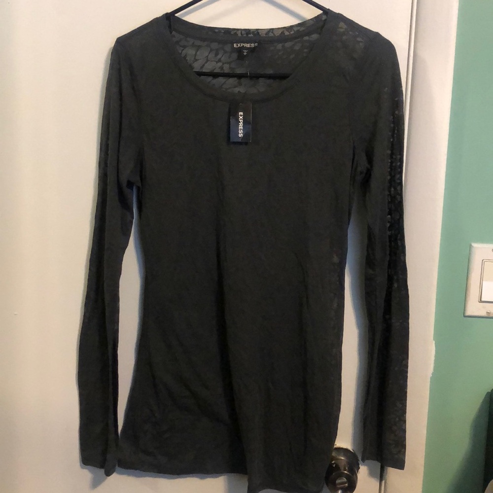Medium express dark gray thin long sleeve